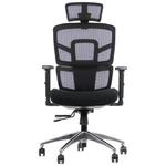 Ergonomiczne krzesło biurowe TREX CZARNY - wysuw siedziska, regulowane podłokietniki i zagłówek, oparcie siatkowe, podstawa aluminiowa - fotel obrotowy do 8-godzinnej pracy w sklepie internetowym Stema