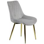 Krzesło tapicerowane do salonu, jadalni i restauracji HTS-6020 - jasny szary, stelaż złoty w sklepie internetowym Stema