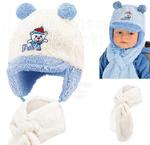 Zimowy komplet niemowlęcy, chłopięcy Little Boy 40-41 cm - kremowy w sklepie internetowym Kocham Czapki