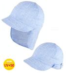 Czapka z daszkiem "Summer Boy ", filtr UV +50, ochrona karku, rozm. 44-46 cm - błękitny w sklepie internetowym Kocham Czapki