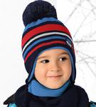Komplet zimowy czapka + golf Mini Team rozm. 46-50 cm - granat / czerwony w sklepie internetowym Kocham Czapki
