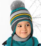 Komplet zimowy czapka + golf Mini Team rozm. 46-50 cm - szary/morki/żółty w sklepie internetowym Kocham Czapki