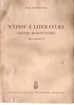 BOGUSŁAWSKA WYPISY Z LITERATURY OKRESU ROMANTYZMU w sklepie internetowym otoksiazka24.pl