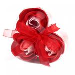 Zestaw 3 Mydlanych Kwiatów w Pudełku - Czerwone Róże w sklepie internetowym  BIOKORD 