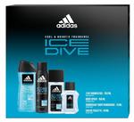 ADIDAS Zestaw prezentowy Ice Dive (Dezodorant naturalny spray 75ml+Dezodorant spray 150ml+Żel pod prysznic 3w1+Woda toaletowa 50ml) w sklepie internetowym  BIOKORD 