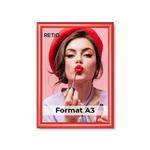 Ramka zatrzaskowa KRAST A3 (29,7 x 42,0 cm) aluminiowa czerwona z ostrym prostym narożnikiem rama ramka plakatowa OWZ ścienna na plakat na zdjęcia profil 25 mm w sklepie internetowym Retio.pl