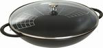 Staub - Wok żeliwny z pokrywką 37 cm, czarny w sklepie internetowym dla-domu.pl