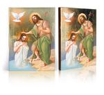 Ikona Święty Jan Chrzciciel i Jezus Chrystus - Chrzest Jezusa Chrystusa w Jordanie z certyfikatem - 17x23cm w sklepie internetowym e-Dewocjonalia.eu