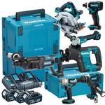 MAKITA Zestaw narzędzi akumulatorowych COMBO DLX7001 / DGA504Z / DHR241Z / DTD153Z / DDF481Z / DJR188Z / DHS710Z / DTW190Z 3x5Ah MAKPAC w sklepie internetowym Makita Sklep 