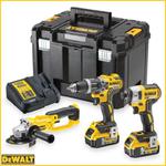 DEWALT DCK383P2T-QW akumulatorowa wiertarko-wkrętarka udarowa DCD796 + zakrętarka udarowa DCF887 + szlifierka kątowa 125mm DCG412 XR 18V 5,0Ah Li-Ion w sklepie internetowym Makita Sklep 