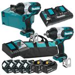 MAKITA DTW1001RTJ + DTW1002Z akumulatorowy klucz udarowy 1/2" 1000Nm + klucz udarowy 3/4" 1050Nm + podwójna szybka ładowarka + 2x 5,0Ah + 4x 3,0Ah w sklepie internetowym Makita Sklep 