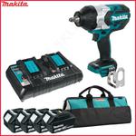 MAKITA DTW1002Z + DC18RD + 4x BL1830 akumulatorowy klucz udarowy 1/2" 1000Nm / 1600Nm + podwójna szybka ładowarka + 4x akumulator 18V 3,0Ah w sklepie internetowym Makita Sklep 