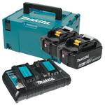 MAKITA DC18RD + 2x BL1860B dwuportowa szybka ładowarka 7.2V - 18V Li-Ion + 2x akumulator 18V 6,0Ah + MAKPAC w sklepie internetowym Makita Sklep 