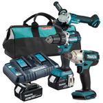 MAKITA DGA513Z + DDF484Z + DTW190Z aku. szlifierka katowa 125mm, wiertarko-wkrętarka 54Nm, kluczyk udarowy 1/2" 190Nm 18V z 2 aku.3.0Ah w sklepie internetowym Makita Sklep 