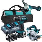 MAKITA DDF482Z + DGA504Z + DHS710Z aku. wiertarko-wkrętarka 62Nm + szlifierka katowa 125mm, pilarka tarczowa 190mm 18V z 2 aku.3.0Ah w sklepie internetowym Makita Sklep 