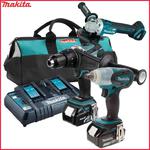 MAKITA DDF458Z + DGA504Z + DTW251Z aku. wiertarko-wkrętarka 91Nm + szlifierka katowa 125mm, klucz udarowy 230Nm 1/2" 18V z 2 aku.3.0Ah w sklepie internetowym Makita Sklep 