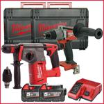 MILWAUKEE M18CHX-502X + M18FPD2-0X młot udarowo-obrotowy SDS-Plus 2,5J + wiertarko-wkrętarka udarowa 135Nm 18V z 2x5.0Ah walizka w sklepie internetowym Makita Sklep 