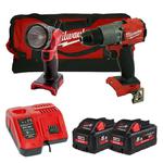 MILWAUKEE M18FPD2-552B + M18TLED-0 akumulatorowa wiertarko-wkrętarka udarowa 135Nm + akumulatorowa latarka LED 160lm 18V 2x5.0Ah torba w sklepie internetowym Makita Sklep 