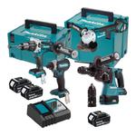 MAKITA DLX5104FJ2 zestaw narzędzi akumulatorowych 18V LXT Li-Ion 3x 3,0Ah (wkrętarka udarowa zakrętarka udarowa szlifierka kątowa młotkowiertarka SDS) w sklepie internetowym Makita Sklep 