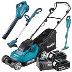 MAKITA DLM382SF2 + DUR181Z + DUB362Z + DCL182Z kosiarka 38cm 40L 2x18V + podkaszarka + dmuchawa + odkurzacz LXT 2x 3,0Ah XPT w sklepie internetowym Makita Sklep 