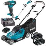 Zestaw MAKITA DLM382 + UR100DZX + DF333DZ akumulatorowa kosiarka 38cm 40L LXT + podkaszarka 23cm + wiertarko-wkrętarka 30Nm CXT 2x 3.0Ah + 2.0Ah w sklepie internetowym Makita Sklep 