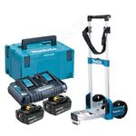 MAKITA DC18RD + dwuportowa szybka ładowarka 7.2V - 18V Li-Ion/Ni-Mh + 2x akumulator BL1860B 18V 6.0Ah + TR00000001 wózek transportowy + MAKPAC w sklepie internetowym Makita Sklep 