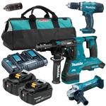 MAKITA DHR283PF2BU + DGA452Z + DDF453Z młot udarowo obrotowy SDS-Plus 2,9J 2x18V XPT AWS AFT szlifierka kątowa 115mm + wiertarko-wkrętarka 2x3Ah w sklepie internetowym Makita Sklep 