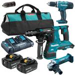 MAKITA DHR283PG2BU + DGA452Z + DDF453Z młot udarowo obrotowy SDS-Plus 2,9J 2x18V XPT AWS AFT szlifierka kątowa 115mm + wiertarko-wkrętarka 2x6Ah w sklepie internetowym Makita Sklep 