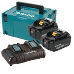 MAKITA DC18SH + 2x BL1850B dwuportowa ładowarka 7.2V - 18V Li-Ion + 2x akumulator 18V 5,0Ah + MAKPAC w sklepie internetowym Makita Sklep 