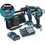 MAKITA DK0114G201 zestaw narzędzi akumulatorowych XGT 40V Max zakrętarka udarowa 220Nm TD001G + wiertarko-wkrętarka udarowa HP001G + adapter ADP10 XGT w sklepie internetowym Makita Sklep 