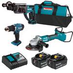 MAKITA DHR202 młotowiertarka SDS-PLUS 1.9J 18V LXT + DGA900 szlifierka kątowa 230mm 2x18V LXT + DDF453 wkrętarka 42Nm 18V LXT + 2x aku 5,0Ah w sklepie internetowym Makita Sklep 