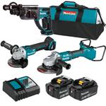 MAKITA DHR202 młotowiertarka SDS-PLUS 1.9J 18V LXT + DGA900 szlifierka kątowa 230mm 2x18V LXT + DGA504 szlifierka kątowa 125mm 18V LXT + 2x aku 5,0Ah w sklepie internetowym Makita Sklep 