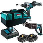 MAKITA DHP486Z + DHR202Z akumulatorowa wiertarko-wkrętarka udarowa 130Nm + młotowiertarka SDS-PLUS 1.9J 2x 6.0Ah LXT 18V torba w sklepie internetowym Makita Sklep 