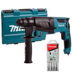 MAKITA HR2630 młotkowiertarka udarowa 800W SDS-Plus 2.4J 3-tryby pracy + D-36049 Zestaw 5 wierteł do betonu SDS-PLUS w sklepie internetowym Makita Sklep 