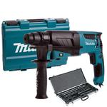 MAKITA HR2630 młotkowiertarka udarowa 800W SDS-Plus 2.4J 3-tryby pracy + D-42385 Zestaw 10 sztuk akcesoriów - wiertła groty dłuta w sklepie internetowym Makita Sklep 