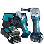 MAKITA DJN161 akumulatorowe nożyce skokowe do blachy trapezowej + DGA452 akumulatorowa szlifierka kątowa 115mm + 2x aku 3.0Ah + ładowarka + torba w sklepie internetowym Makita Sklep 