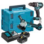 MAKITA DGA504 akumulatorowa szlifierka kątowa 125mm + DHP484 wiertarko-wkrętarka udarowa 54Nm 18V Li-Ion LXT XPT BLDC + 2x 5,0Ah MAKPAC w sklepie internetowym Makita Sklep 