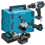 MAKITA DGA504 akumulatorowa szlifierka kątowa 125mm + DHP458 wiertarko-wkrętarka udarowa 91Nm 18V LXT + 2x 5,0Ah MAKPAC w sklepie internetowym Makita Sklep 