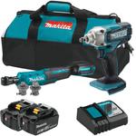 MAKITA DTW190 klucz udarowy 190Nm 1/2" LXT 18V + DWR180 klucz zapadkowy 47.5Nm 1/4" 3/8" LXT 18V XPT + 2x aku 5.0Ah + ładowarka + torba w sklepie internetowym Makita Sklep 