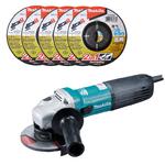 MAKITA GA5040C szlifierka kątowa 125mm 1400W regulacja obrotów SJS2 anty-restart łagodny rozruch + 5x B-51655 tarcza tnąco-szlifująca 2w1 2.2x125mm w sklepie internetowym Makita Sklep 