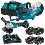 MAKITA DCE090G4X1 akumulatorowa przecinarka tarczowa 230mm 2x18V 18V + DGA504 szlifierka kątowa 125mm 18V LXT BLDC XPT AFT 4x 6.0Ah ładowarka torba w sklepie internetowym Makita Sklep 