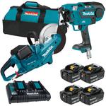 MAKITA DCE090T4X1 akumulatorowa przecinarka tarczowa 230mm 2x18V 18V + DTR180 wiązarka do zbrojeń 18V LXT BLDC XPT AFT 4x5.0Ah ładowarka torba w sklepie internetowym Makita Sklep 