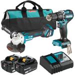 MAKITA DHP487 wiertarko-wkrętarka udarowa 40Nm + DGA513 szlifierka kątowa 125mm regulacja obrotów 18V LXT BLDC XPT ADT AFT2x aku 5.0Ah torba w sklepie internetowym Makita Sklep 