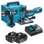 MAKITA DJV181 akumulatorowa wyrzynarka 18V Li-Ion LXT BLDC + DDF453 wiertarko-wkrętarka 42Nm 18V LXT 2x 5.0Ah Li-Ion MAKPAC w sklepie internetowym Makita Sklep 