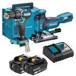 MAKITA DJV181 akumulatorowa wyrzynarka 18V Li-Ion LXT + DHP487 wiertarko-wkrętarka udarowa 40Nm 18V LXT BLDC XPT 2x 5.0Ah Li-Ion MAKPAC w sklepie internetowym Makita Sklep 