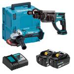 MAKITA DHR202 akumulatorowa młotowiertarka SDS-PLUS 1.9J 3 tryby pracy + DGA452 szlifierka kątowa 115mm 18V LXT + 2x aku 5.0Ah MAKPAC w sklepie internetowym Makita Sklep 