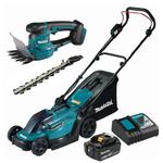 MAKITA DLM330 + DUM111Z akumulatorowa kosiarka do trawy do 270m² 33cm 30L + nożyce do trawy i żuwopłotu akumulatorowe LXT XPT 18V Li-Ion 1x 5.0Ah w sklepie internetowym Makita Sklep 