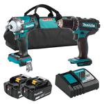 MAKITA DTW300 klucz udarowy 330Nm / 580Nm 1/2" LXT 18V BLDC XPT + DDF482Z wiertarko-wkrętarka 62Nm 18V Li-Ion LXT XPT + 2x aku 5.0Ah torba w sklepie internetowym Makita Sklep 