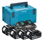 MAKITA DC18RD + 4xBL1830B dwuportowa szybka ładowarka 7.2V - 18V Li-Ion/Ni-Mh + 4x akumulator 18V 3.0Ah MAKPAC w sklepie internetowym Makita Sklep 