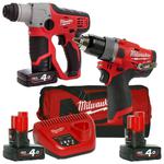 MILWAUKEE M12FDD-0 + M12H-0 + M12NRG-402B + M12B4 wiertarko-wkrętarka + wiertarka udarowa SDS-Plus Li-Ion 12V 4.0Ah w sklepie internetowym Makita Sklep 